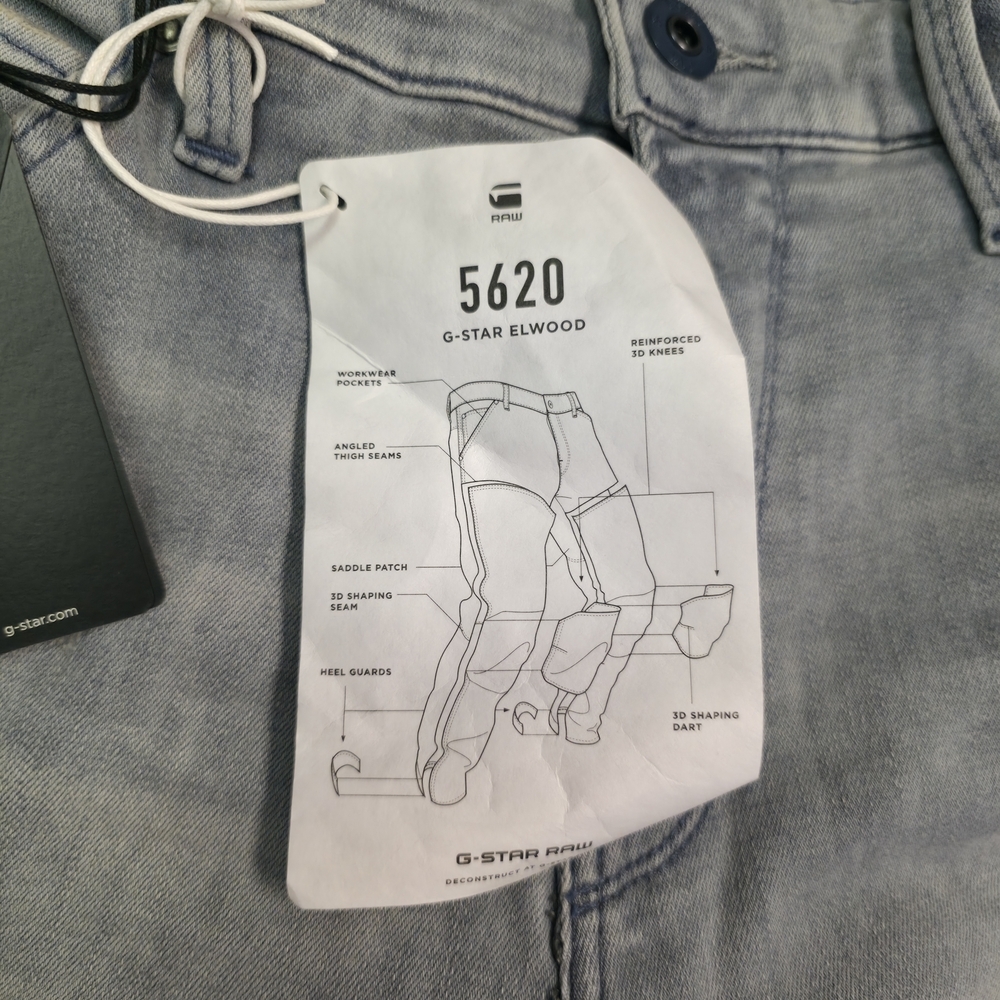 G-Star Raw 5620 3D Zip Knee Skinny Jeans‎ Vintage Oreon Grey Destroyed Sz 29/32 - Picture 7 of 8
